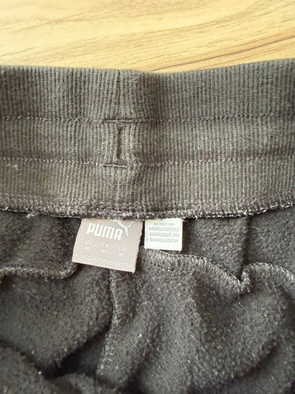 Puma Black Fleece Jogger Sweatpants Size M Cozy Athletic Lounge - Picture 3 of 6